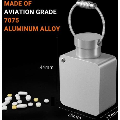 Aluminum alloy waterproof warehouse medicine separator double-edged aircraft aluminum pill cutter pill box suitable for pet EDC