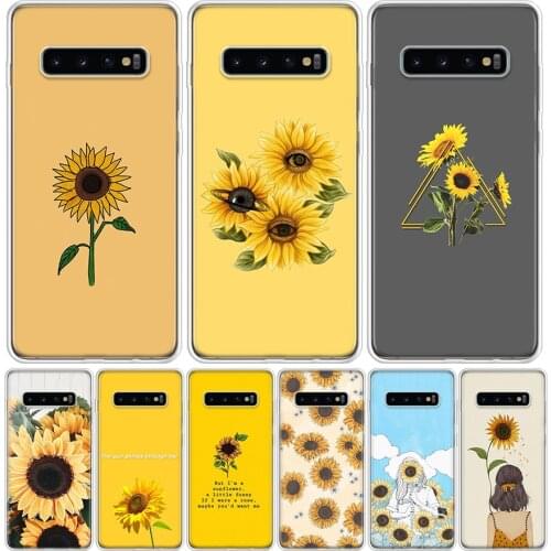 Aesthetics Sunflower Novelty Cover Phone Case For Samsung Galaxy S10 S20 Ultra Note 10 9 8 S9 S8 J4 J6 J8 + Lite Plus Pro S7 Coq