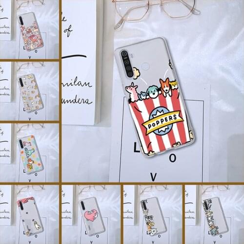 Back Cover For Realme C3 X3 Xt C11 6i X Cute Dog Cat Kawaii Soft Phone Case For Oppo Realme 5 6 X50 X2 Pro Silicone Transparent