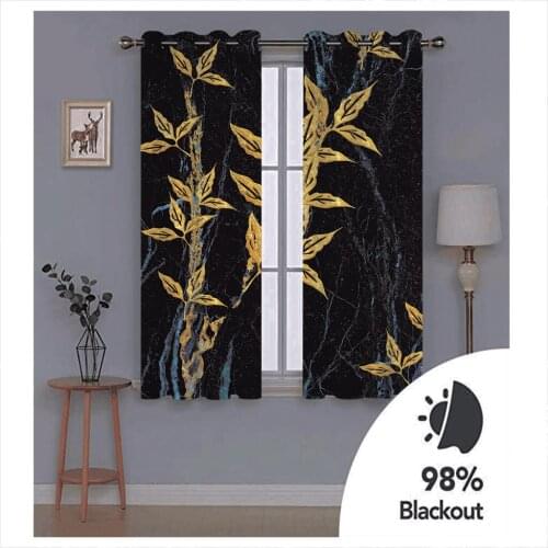 Black curtains Luxury Blackout 3D Window Curtains For Living Room Bedroom Customized size