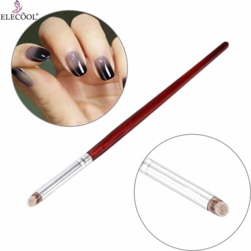 ELECOOL 1Pcs Nail Art Gradient Color Change Brush Nail Art Dye Drawing Pen UV Gel Polish Nail Brush Painting Tool Wood Handle
