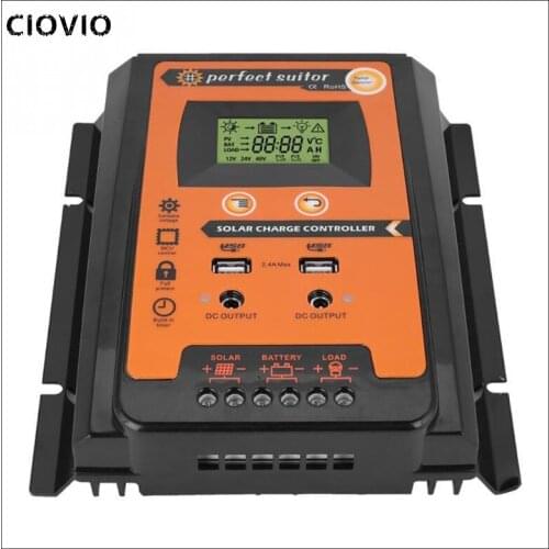 Charge controller 12V 24V 30A 50A 70A Solar Charge Controller Solar Panel Battery Regulator Dual USB LCD Display