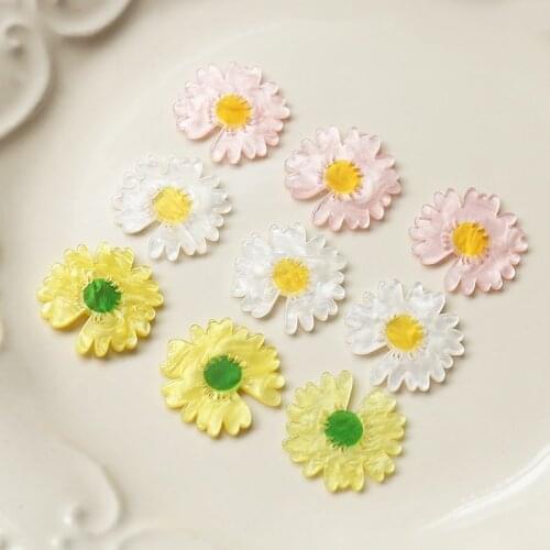 Girly style beautiful gap flower daisy wild patch diy handmade jewelry earrings hair rope material accessories