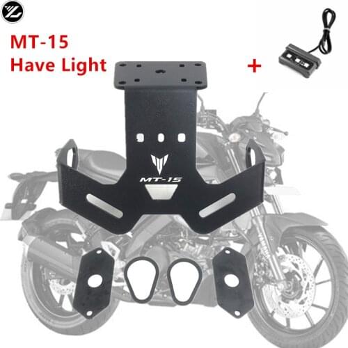 Motorcycle Rear License Plate Holder Frame Bracket with LED Light For Yamaha MT-15 MT15 MT mt15 2018 2019 2020 Tail Tidy Fender