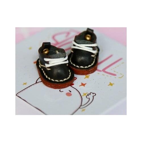 OB11 doll shoe size Fashion trend Korean version of small leather shoes pure handmade cow leather shoes lace-up ankle boots