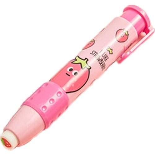 34YC Fruit Press Type Pencil Eraser for students Artist Drawing Novelty Stationery Rubber Erasers Button