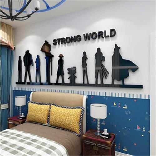 Cartoon 3D Sticker living room sofa Three-dimensional Acrylic crystal Animation wall stickers Kids Rooms decor Christmas gifts
