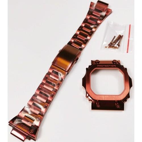 Updated Version GX56 Metal Watchband and Bezel 316 Stainless Steel Watchstrap and Case For GX56BB GXW-56 Bezel With Tools Screws