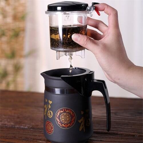 Purple Clay Office Teapot Heat Resistant Filter Tea Pot Handmade Elegant Tea Cup Household Kettle Tea Set Chinese Teaware Gift