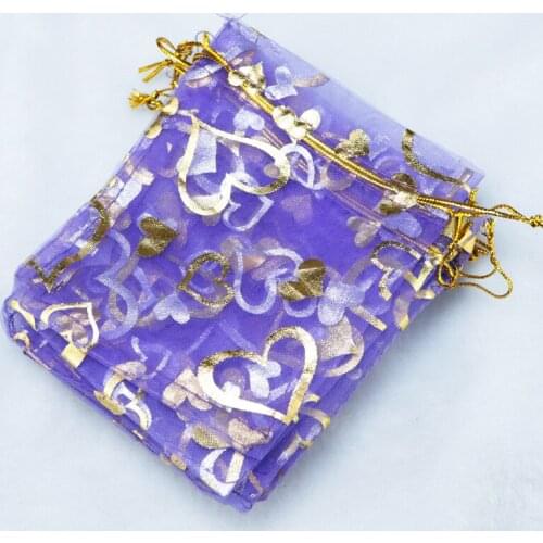 Wholesale 100pcs Purple Organza Bag 20x30cm Big Wedding Cosmetics Toys Jewelry Packaging Bags Cute Drawstring Pouch Gift Bag