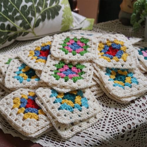 Handmade Original 12cm Placemat Crochet Coaster Handmade Cup Mat Photo Props Placemat Decorative Mat 20pcs/lot