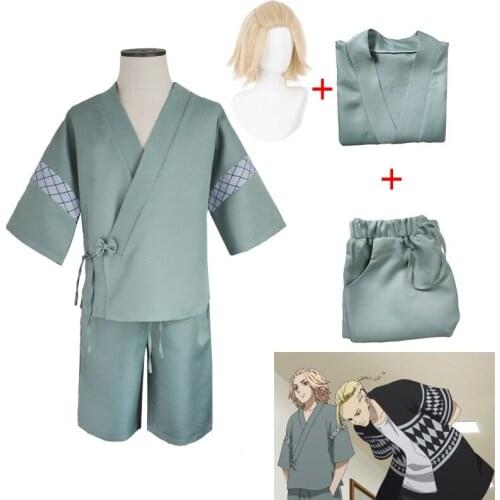 Anime Tokyo Revengers Sano Manjiro Cosplay Costume Wigs Women Men Kimono Halloween Party Costumes