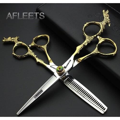 Hairdressing Scissors Professional Genuine Hair Salon Special 6-inch Flat Shear Thinning Scissors Barber Scissors