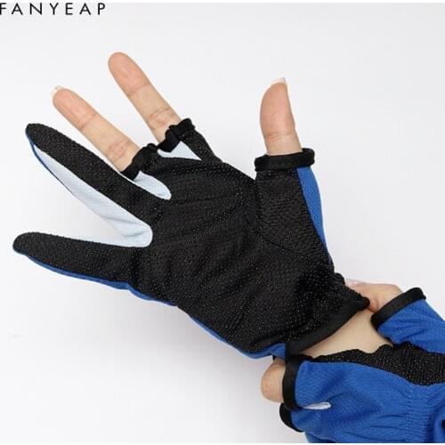 Fishing Gloves Men Women Outdoor Fishing Anti-slip 3 Cut Finger Sports Fish Equipment Angling Gloves