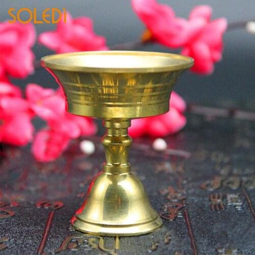 Pure copper Candle Holder Candlestick Collectable Home Golden Copper Alloy Beautiful Candelabrum Craft Festival