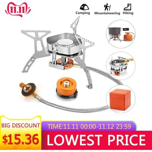 Portable Gas Stove Lightweight Mini Pocket Stove Cooking Windproof Foldable Stove Burner Foldable Triangle Furnace for Outdoor