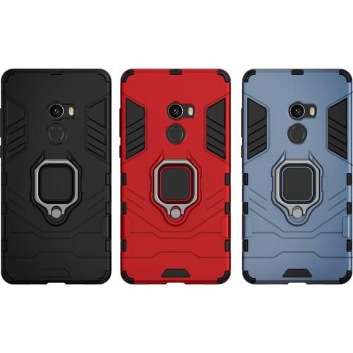 Shockproof Armor Cases For Xiaomi Mi Mix 2 Case Ring Holder Stand Phone Back Cover For Xiomi Mi MIX 2 MIX2 MIMix2 Funda Capa