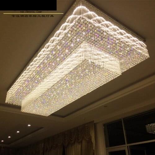 Hotel project lighting custom rectangular lobby ceiling lamp ceramic jewelry showroom sales sand table chandelier led lighting
