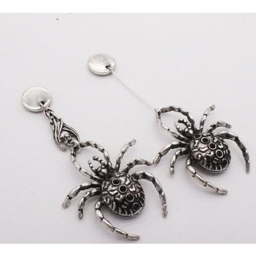 Vintage Halloween Punk Jewelry Earrings Funny Bat Five-star Red Dripping Spider Drop Earrings For Women Decoration Accessories