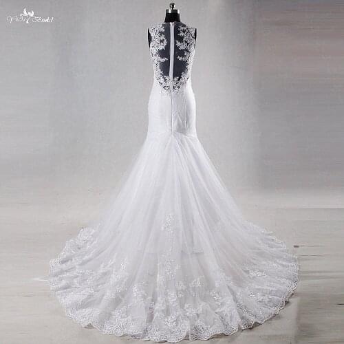 RSW989 Yiaibridal Real Job Pictures Mermaid Lace Colored Crystal Wedding Dress