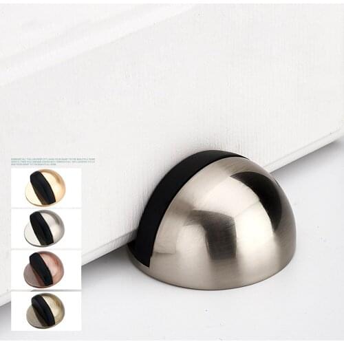 Self Adhesive Zinc Alloy Oval Door Stopper Anti Collision Door Stops Hardware