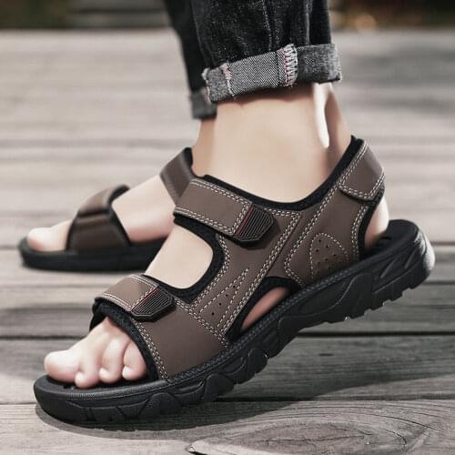 ULKNN Boys Genuine Leather Sandals 2021 Children Summer Shoes New Brown Sandal Child Comfortable Soft Bottom Shoes Kids Sandals