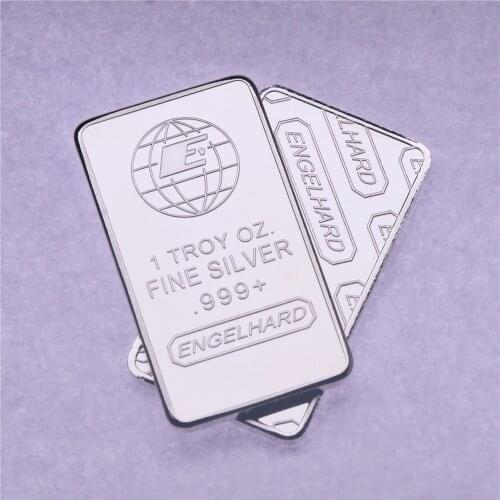 1 Oz Fine 999 Silver Bar Quality Silver Plated Metal Coin Metal Crafts Engelhard Bullion Bar for Festival Gifts