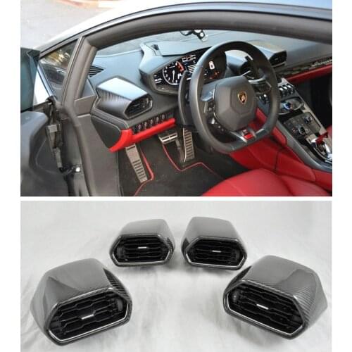 Spyder Real Dry Carbon Fiber Air Condition Vent 4pc For Lamborghini Huracan LP610-4 LP580-2 2014-2019 Car Accessories