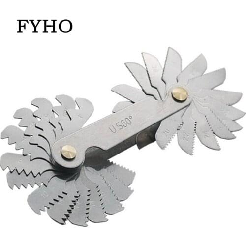 US60 Degree Thread Screw Pitch Gauge 30PCS Metric Plug Stainless Steel Gage Measuring the thread Tool HY32