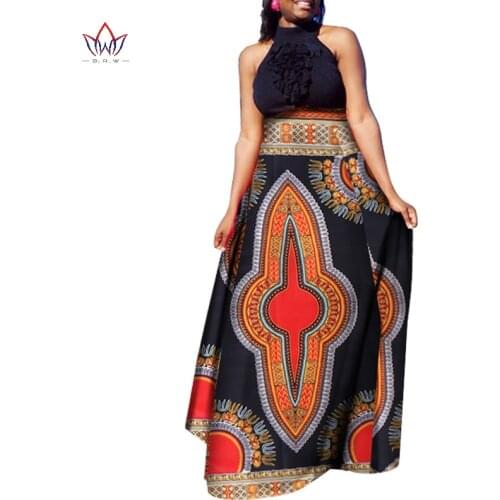 African Skirts for Women Long African Skirts Maxi Skirt Retro Fashion African Clothes Faldas Largas Estampadas 6XL BRW WY1370