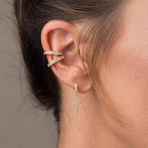 ZHOUYANG Piercing Woman earring Punk Hip Hop Trendy Drop Earrings Men Iced Out Zircon Exquisite Fashion Female Jewelry Wholesale