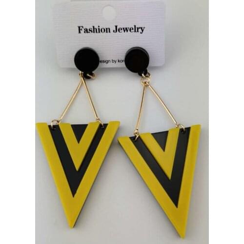 2020 Fashion New Geometric Triangle Pendant Long Earrings Temperament Charm Ladies Earring for Women Party Jewelry Accessories