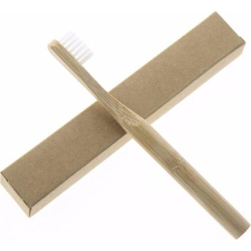 FDA Certification 50Pcs Custom Logo Round Handle Kid Child Natural Bamboo Eco Friendly Travel Toothbrush Tooth Teeth Brush