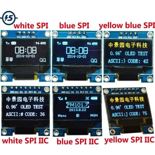 0.96" For Arduino IIC Serial OLED Display Module 128X64 I2C SSD1306 12864 STM32 STM32 LCD Screen Board GND VCC SCL SDA