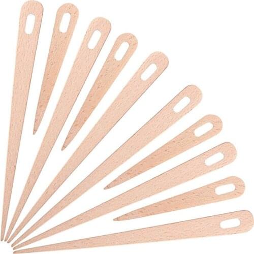 10PCS DIY Wooden Weaving Loom Tools Tapestry Darning Knitting Needles Needlework Sewing Needle Big Eye Yarn Sewing Tools