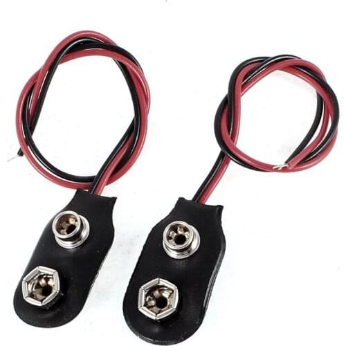 2pcs 15cm Wire Cable 9V 9 Volt Battery Clip Connector I Type