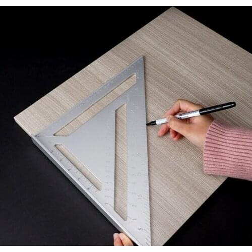 2021 Hot sale Aluminum alloy thickened triangle ruler multi-function square ruler high precision woodworking decoration ruler