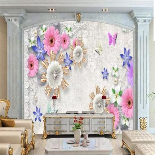 3D wallpaper flower jewelry background wall professional production mural custom photo wallpaper home decoration