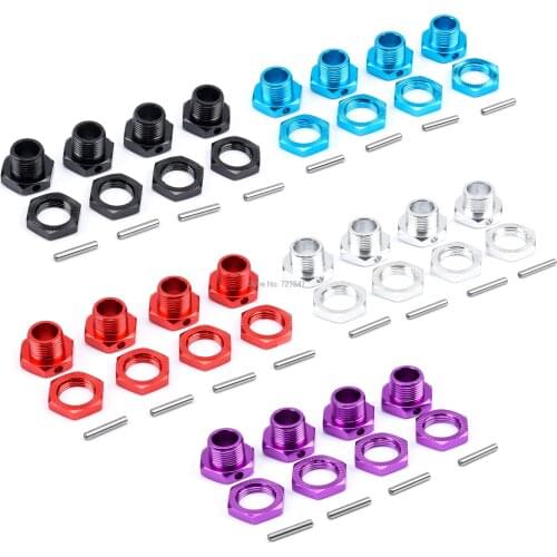 4PCS/lot RC Wheel Hex Driver 17MM Aluminum Alloy Wheel Hex Coupler Spare Accessory Parts Kit for HSP 1/8 RC Crawler Car