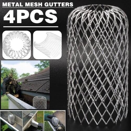 4Pcs High Quality Metal Mesh Gutters Gutter Leaf Debris Mud Trap Guards Drain Pipes Cover For Square Round Downpipe Gutter Guard