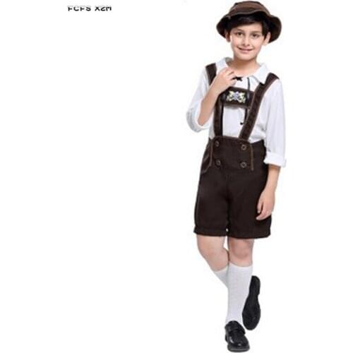 S-XL Boys European traditional cloth Cosplays Halloween Oktoberfest Costumes for Children Carnival Purim Masquerade Party dress