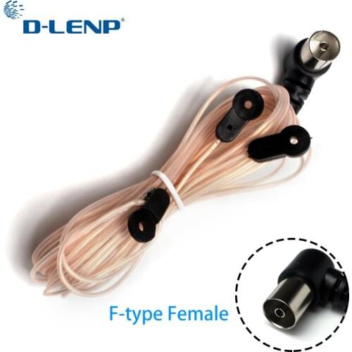 Dlenp Dipole Antenna Indoor Copper Aerial HD Radio T shape Female Pal Connector 75 OFM use for YAMAHA F-type Female AM/FM