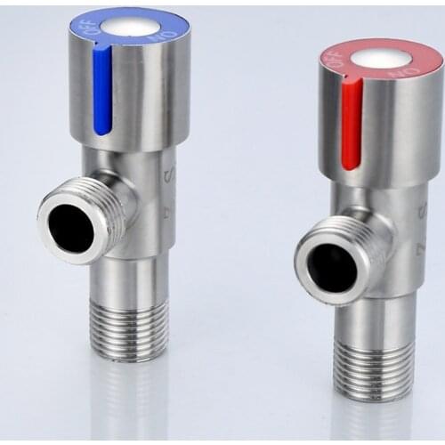 G1/2 304Stainless Steel Triangle Valve One Into Two Out Double Water Double Control Angle Valve Toilet Water Inlet Switch Faucet