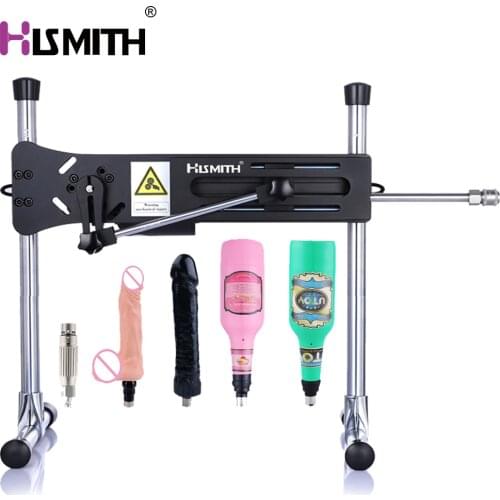 HISMITH Super Quiet Premium Sex Machine with 2 dildo and 2 Masturbation Cup Kliclok 90 degree adjustable Steel Frame sex product