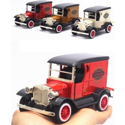 1/32 Classic Vintage Style Convertible Car Model Alloy Vehicle Sound With Light Kids Toy Gift