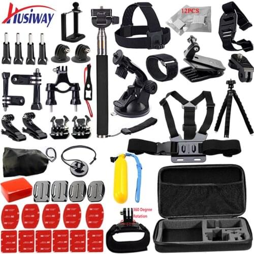 Husiway for Gopro Accessories Kit for Go pro Hero 5 4 3 2 Mount for SJ4000 Eken Yi 4k Camera 12I