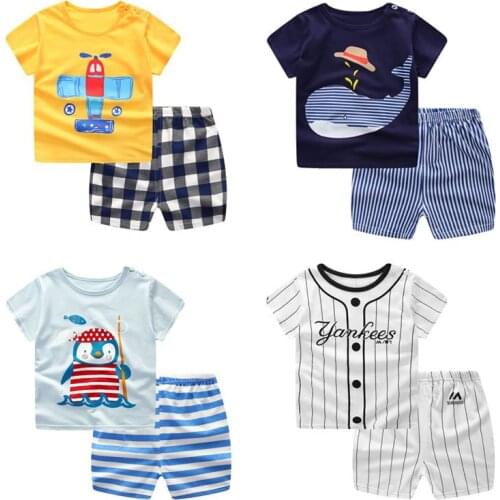 Baby Girls Boys Clothing Sets Short Sleeve T-shirts Shorts Kids New T-shirt Pants Childrens Clothing Set
