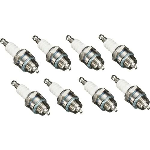 8PCS Lawn Mower Spark Plug Brush Cutter Hedge Trimmer Engine Burner RJ19LM BR2LM