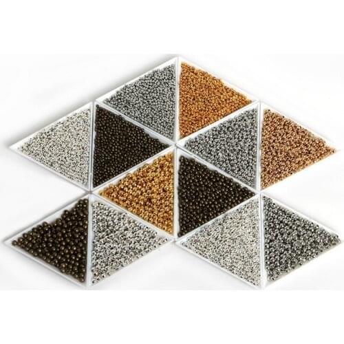 Dia 0.6 1.0 1.5mm Gold/Rhodium/Bronze Silver Plated Iron Round Ball Bead Loose Spacer Beads For Necklace Bracelet DIY Jewelry