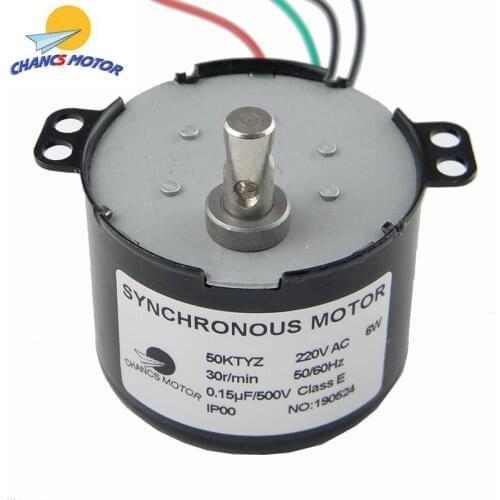 CHANCS AC Motor 220V 50KTYZ 1-100RPM Synchronous Motor Geared 6W High Quality Micro Permanent Magnet Motor